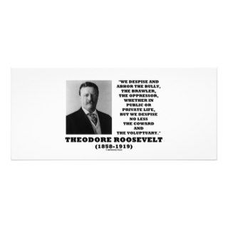 Theodore Roosevelt Despise Bully Coward Voluptuary Full Color Rack Card