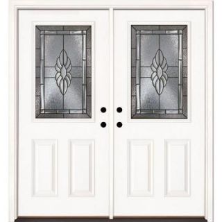 Feather River Doors Sapphire Patina Half Lite Primed Smooth Fiberglass Double Entry Door 8H3191 400