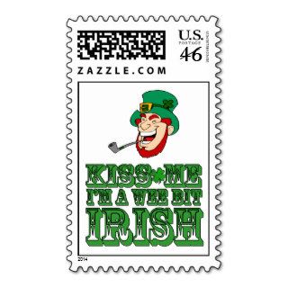 Leprechaun Kiss Me I'm  a Wee Bit Irish Postage