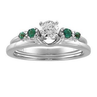 Ann Harrington Jewelry 14k White Gold Genuine Emerald Ring Enhancer Jewelry