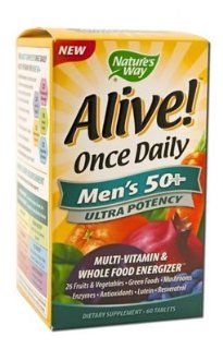 Nature's Way Alive Once Daily Men's 50+ Ultra vitamin ,60 tabs, 2 pack Health & Personal Care