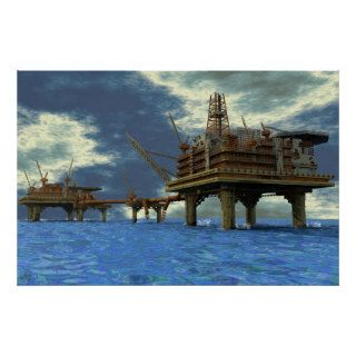 Oil rig poster