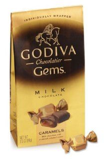 Godiva Gems Milk Chocolate Caramels, 12 Count (Pack of 6)  Caramel Candy  Grocery & Gourmet Food