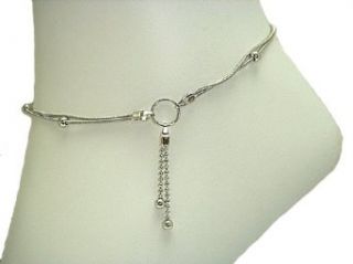 Anklet Bracelet Fashion Jewelry   Silver Tone Twisted Double Strand Clothing