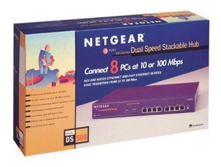 Netgear DS508 8 Port 10/100 Dual Speed Stackable Hub RJ45 with Internal Power Supply & Rackmount Kit Electronics