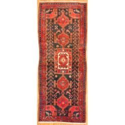 Hand knotted Persian Hamadan Black/ Red Wool Rug (3'9 x 9'2) Runner Rugs