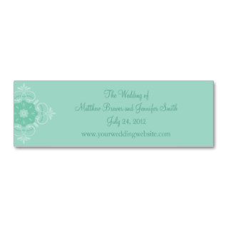 Custom Aqua Wedding Website Information Cards Business Card Template