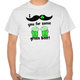 funny mustache St Patrick's Day T Shirts