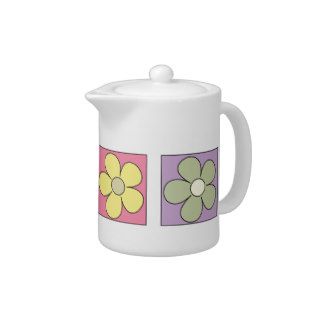 Cute Cartoon Flowers Teapots