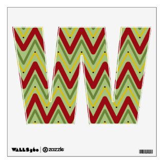Christmas Chevron Letter "W" Wall Decal