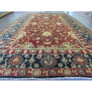 Hand knotted Agra Palace Size Red Wool Rug (15'2 x 25'9) Oversized Rugs