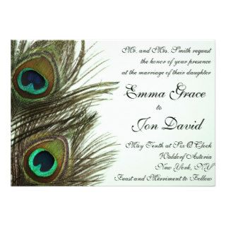 Peacock Feather Wedding Invitation