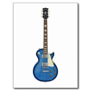 Blue Electric Guitar 3D Model Postcard