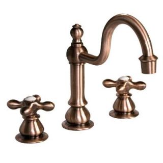 Barclay Products Cassia 8 in. Widespread 2 Handle High Arc Bathroom Faucet in Antique Copper DISCONTINUED I1402 MC AC