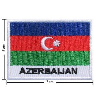 Azerbaijan Nation Flag Style 2 Embroidered Iron On Applique 