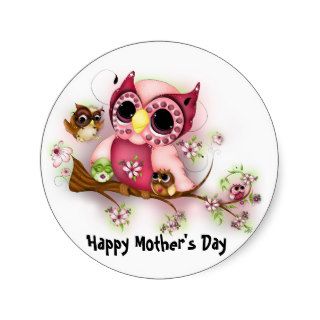 Under Her Wings   Mother's Day Fantasy Owl Sticker