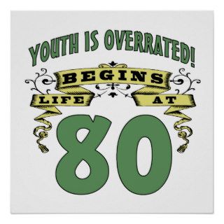 Life Begins At 80th Birthday Posters