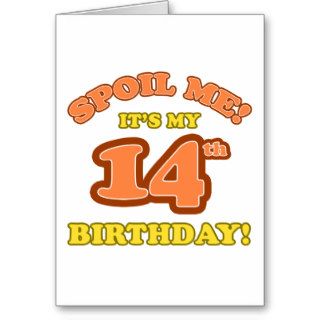 Silly 14th Birthday Present Greeting Cards