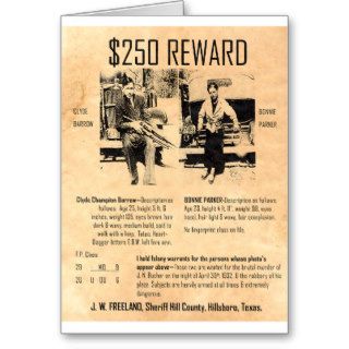 Bonnie and Clyde Reward Greeting Cards