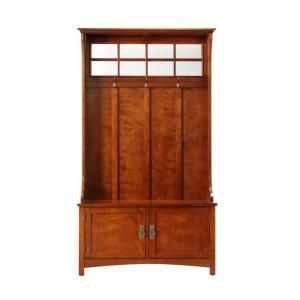 Home Decorators Collection Ambrose 70.5 in. H x 42 in. W Dark Cherry Hall Tree 1157210920