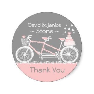 Tandem Bicycle Wedding Thank You Sticker