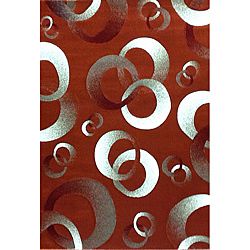 Generations Rust Abstract Circle Rug (5'2 x 7'2) Runner Rugs