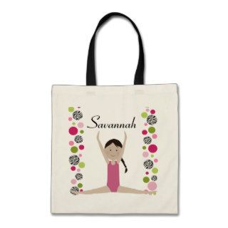 Little Gymnast in Pink and Green Tote Bags