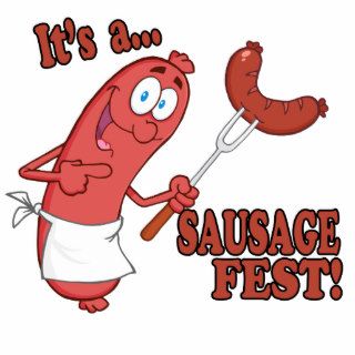 Its a Sausage Fest Funny Sausage Cooking Cartoon Cut Outs