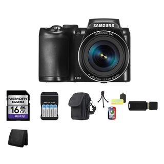 Samsung WB110 20.2MP Black Digital Camera 16GB Bundle Samsung Point & Shoot Cameras