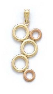 14k Two Tone Circles Pendant   JewelryWeb Jewelry