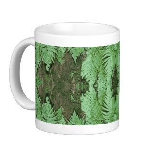 Fern Pattern Graphic. Green. Coffee Mug