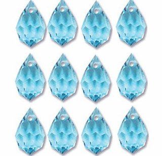 9x15mm Preciosa Czech Crystal Faceted Drop Aqua Bohemica Beads 498 51 681 Package of 12
