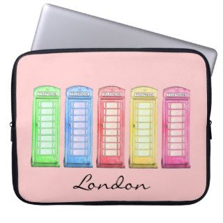 Colorful British phone booth laptop bag Laptop Sleeves