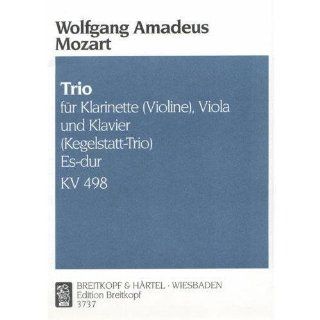 Mozart, WA   Trio in E flat Major, K 498 (Kegelstatt)   Clarinet (or Violin), Viola, and Piano Musical Instruments