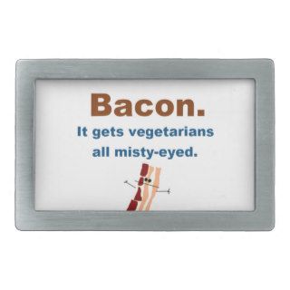 Bacon gets vegetarians misty eyed rectangular belt buckles