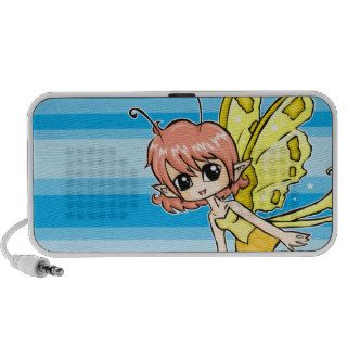 Cute cartoon fairy with yellow wings laptop speakers