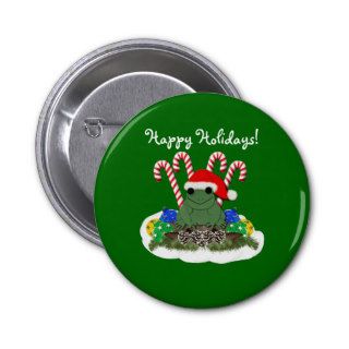 Christmas Hoppy Holidays Frog with Candy Canes Pin