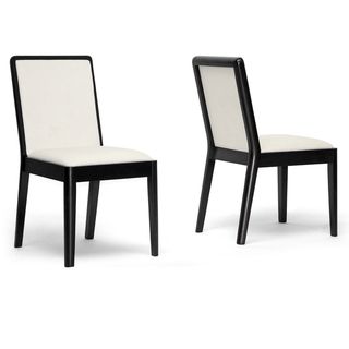 Baxton Studio Maeve Dark Brown and Cream Modern Dining Chair (Set of 2) Baxton Studio Dining Chairs
