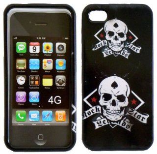 Apple Iphone 4 4S AT&T Verizon Sprint Designer HARD PROTECTOR COVER CASE SNAP ON PERFECT FIT  Rockstar Cell Phones & Accessories