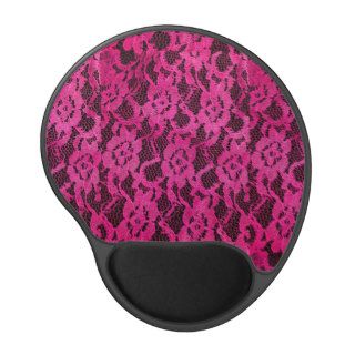 Pink and Black Lace Look Gel Mouse Pad