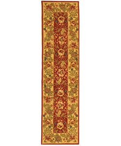Handmade Boitanical Red/ Ivory Wool Runner (2'6 x 8') Safavieh Runner Rugs