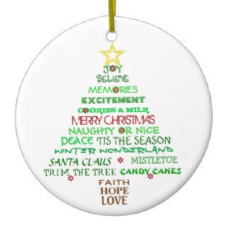 Words of Christmas Tree Ornament