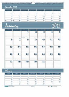 House of Doolittle Bar Harbor Triple Month Wall Calendar 12 Months January 2013 to December 2013, 12 x 17 Inches, Wedgwood Blue, Recycled (HOD342) 