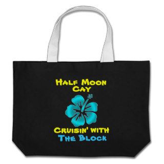 "Half Moon Cay" Blue Hibiscus Tote Tote Bags
