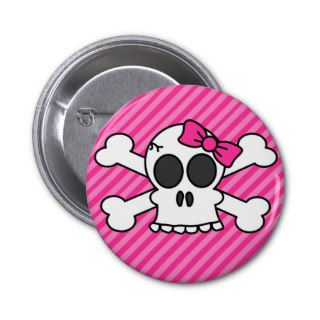 Skull and Crossbones Pink Bow
