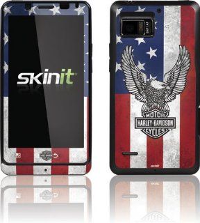 Skinit Decal Harley Davidson Eagle Logo on American Flag Motorola Droid Bionic 4g Cell Phones & Accessories