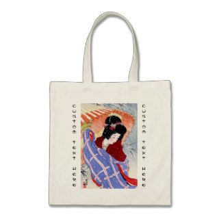 Cool japanese lady geisha umbrella snow winter canvas bag