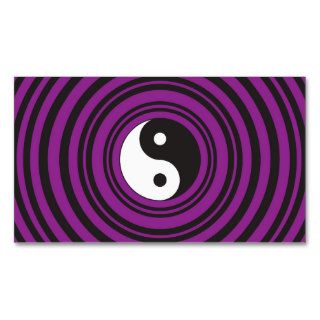 Yin Yang Taijitu symbol Purple Black Circles Business Cards