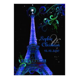 PixDezines Paris La Nuit, eiffel tower Invite