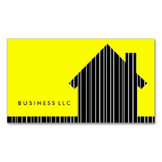 yellow barcode home business cards